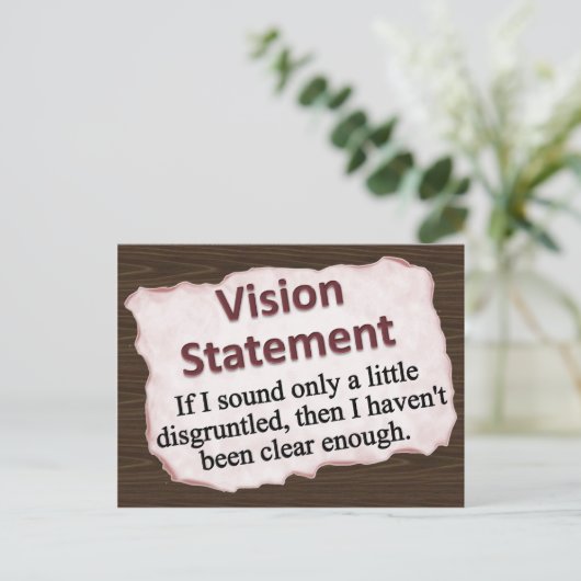 Carte Postale Déclaration de vision (Debout devant)