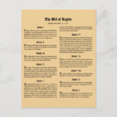 Carte Postale Déclaration des droits des États-Unis (Devant)