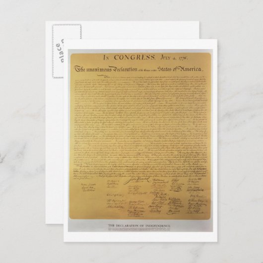 Carte Postale Déclaration d'indépendance (Devant / Derrière)