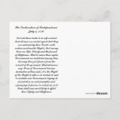 Carte postale Déclaration d'indépendance (Dos)