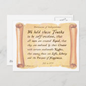 Carte Postale Déclaration d'indépendance (Devant / Derrière)