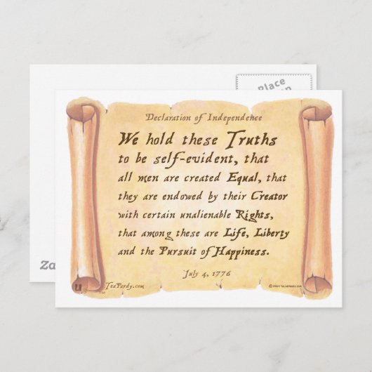 Carte Postale Déclaration d'indépendance (Devant / Derrière)