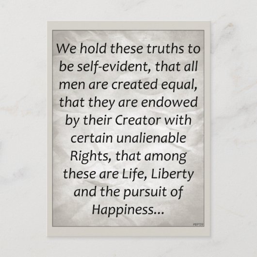 Carte Postale Déclaration d'indépendance (Devant)