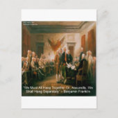 Carte Postale Déclaration d'indépendance & Citation de Ben Frank (Devant)