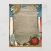 Carte Postale Déclaration d'indépendance du drapeau américain 17 (Devant)