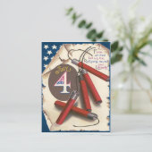 Carte Postale Déclaration d'indépendance du drapeau américain Fe (Debout devant)