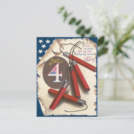 Carte Postale Déclaration d'indépendance du drapeau américain Fe (Debout devant)