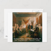 Carte Postale Déclaration d'indépendance et Citation Ben Frankli (Devant / Derrière)