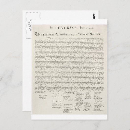 Carte Postale Déclaration d'indépendance II (Devant / Derrière)