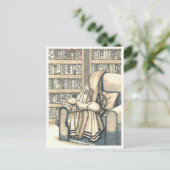 Carte postale : Déclenches dans la bibliothèque (Debout devant)