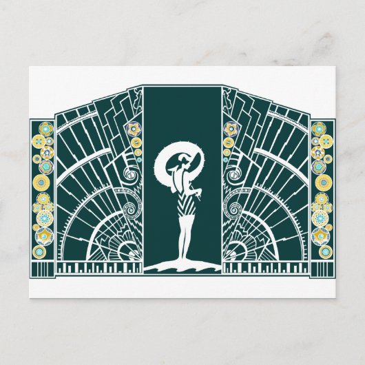 Carte Postale Déco balnéaire en Turquoise et Jaune (Devant)