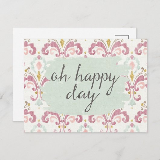 Carte Postale Déco douce VI | Oh Joyeux Jour (Devant / Derrière)