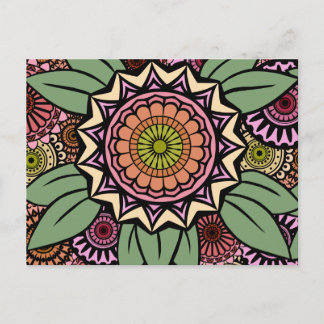 Carte Postale Déco Fandango en orange et vert