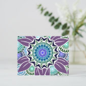 Carte Postale Déco Fandango en violet et bleu (Debout devant)