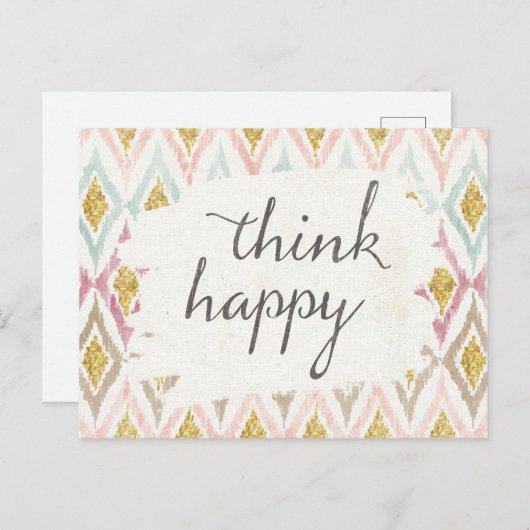 Carte Postale Deco mou V | pensent heureux (Devant / Derrière)