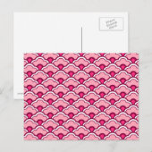 Carte Postale Déco pétoncles chinois, fuchsia et rose pâle (Devant / Derrière)