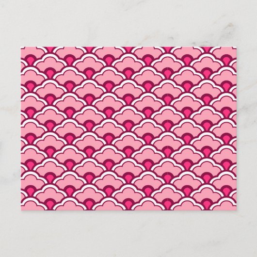 Carte Postale Déco pétoncles chinois, fuchsia et rose pâle (Devant)