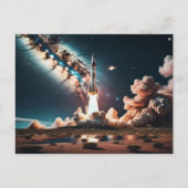 Carte Postale Décollage des navires à fusée (Devant)