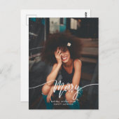 Carte Postale Décontracté Joyeux Script Photo Holiday Modern (Devant / Derrière)