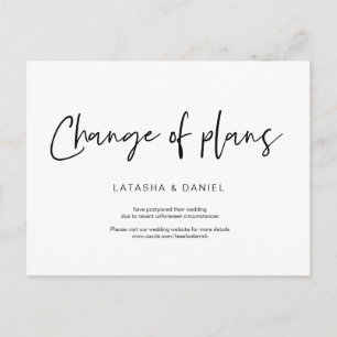Carte Postale Décontracté Minimal, Changement de plan, Mariage R