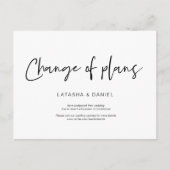 Carte Postale Décontracté Minimal, Changement de plan, Mariage R (Devant)