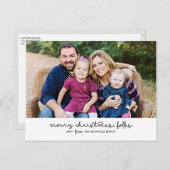 Carte postale décontracté Script Christmas Holiday (Devant / Derrière)