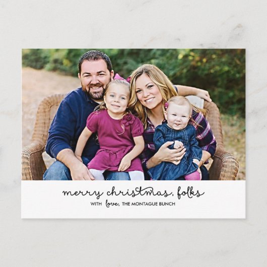 Carte postale décontracté Script Christmas Holiday (Devant)