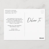 Carte Postale Décontracté Script Terracotta Mariage Merci (Dos)