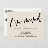 Carte Postale Décontracté, Simple J'ai Déplacé La Crème De Typog (Devant / Derrière)