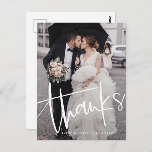 Carte Postale Décontractée superposition de script deux Merci de (Devant / Derrière)