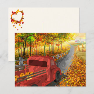 Carte Postale Décor Coloré Automne/Automne