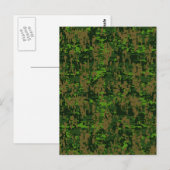 Carte Postale Décor de Camouflage vert numérique de style Woodla (Devant / Derrière)