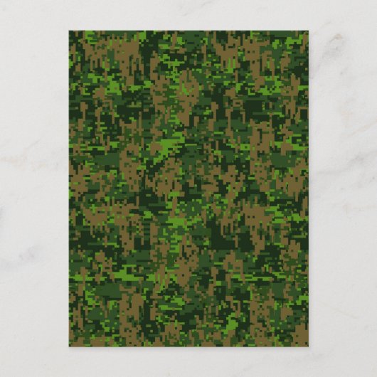 Carte Postale Décor de Camouflage vert numérique de style Woodla (Devant)