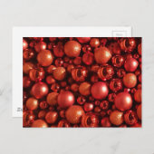 Carte Postale Décor de Noël Baubles rouges (Devant / Derrière)