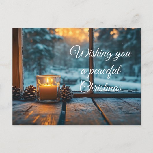 Carte Postale Décor de Noël d'hiver paisible dans la fenêtre (Devant)