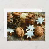Carte Postale Décor de Noël noix cannelle étoile (Devant / Derrière)