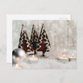 Carte Postale Décor de Noël sapin bougie (Devant / Derrière)
