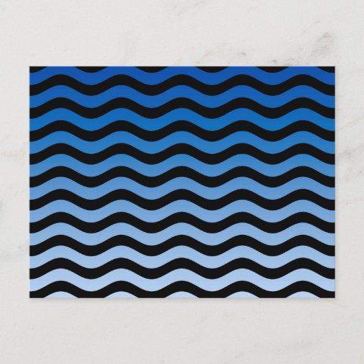 Carte Postale Décor de rayures ondulées teintes bleues (Devant)