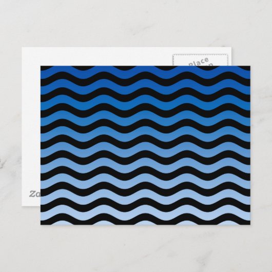 Carte Postale Decor de stripes bleues (Devant / Derrière)