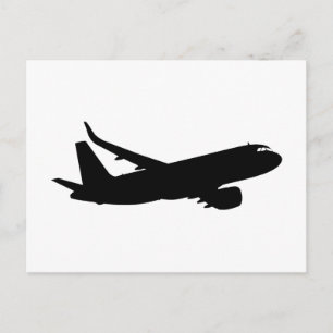 Carte Postale Décor de vol Silhouette de la ligne d'avion