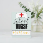 Carte Postale Décor du bureau des infirmières scolaires; casquet (Debout devant)