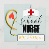 Carte Postale Décor du bureau des infirmières scolaires; casquet (Devant / Derrière)