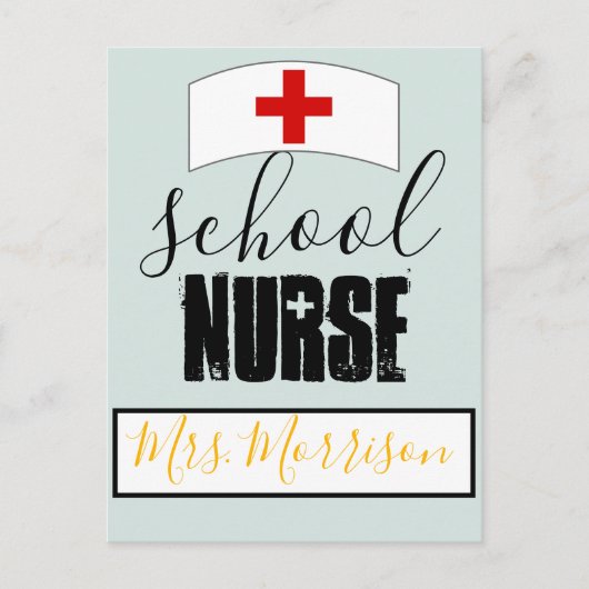 Carte Postale Décor du bureau des infirmières scolaires; casquet (Devant)