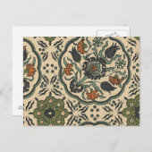 Carte Postale Décor Floral Perse Carrelage (Devant / Derrière)