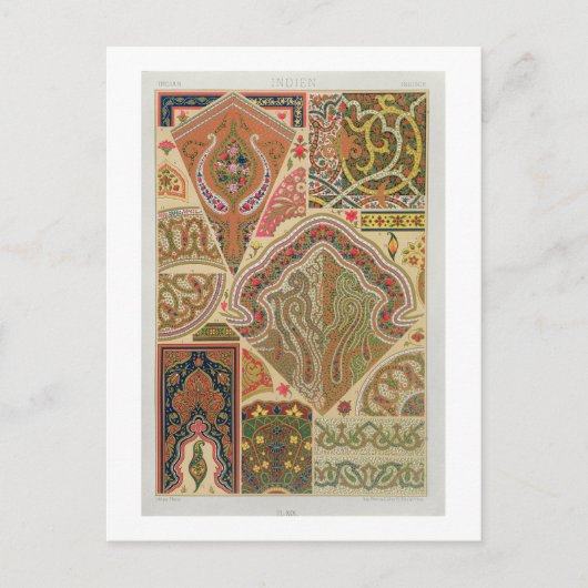 Carte Postale Décor indien, plaque XIX de 'Polychrome Orna (Devant)