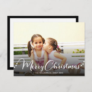 Carte Postale Décor noir blanc Joyeux Noël Photo Holiday