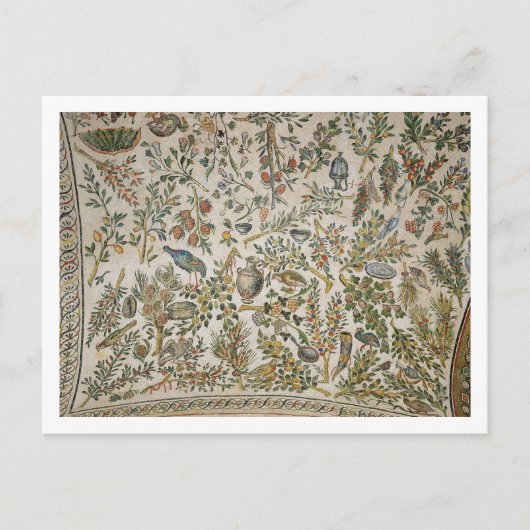 Carte Postale Décor plafond avec fleurs et oiseaux (mosaïque) (Devant)