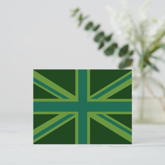 Carte Postale Décor turquoise vert Royaume-Uni Union Jack (Debout devant)