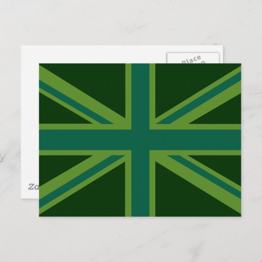 Carte Postale Décor turquoise vert Royaume-Uni Union Jack (Devant / Derrière)