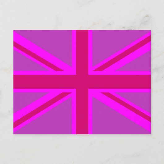 Carte Postale Décor Union Jack Fuchsia rose chaud (Devant)